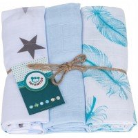 Set 3 scutece din muselina Infantilo Albastru IF19192