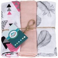 Set 3 scutece din muselina Infantilo Roz IF19192