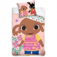 Set lenjerie pat copii Bing Sela 100x135 + 40x60 SunCity Roz