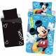 Set lenjerie pat copii Mickey Glow in the Dark 140x200 + 70x90 SunCity Albastru
