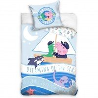 Set lenjerie pat copii Peppa Pig Dreaming of the Sea 100x135 + 40x60 SunCity 