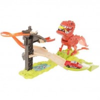 Set pista lansator Dinozaur cu 2 masinute incluse Iso Trade