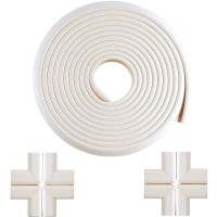 Set rola protectie multifunctionala XXL de 6m si 8 aparatori moi pentru colturi Alb Bambinice BN008