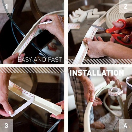 Set rola protectie multifunctionala XXL de 6m si 8 aparatori moi pentru colturi Alb Bambinice BN008