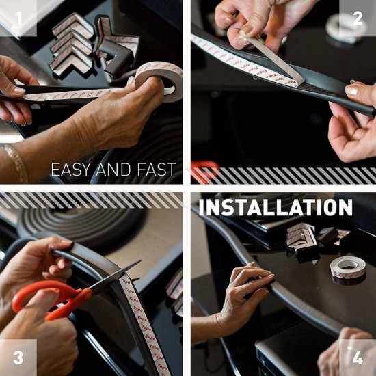 Set rola protectie multifunctionala XXL de 6m si 8 aparatori moi pentru colturi Bambinice BN008