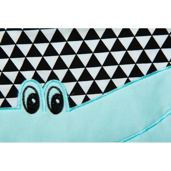 Sistem de infasare cu broderie Crocodil Womar Zaffiro Turcoaz/Alb/Negru AN-SWD-01CR