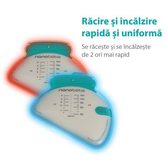 25 x Pungi depozitare lapte matern + Organizer Nanobebe