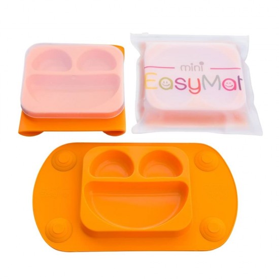 Farfurie autodiversificare portabilă Easymat Mini Portocaliu