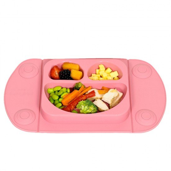 Farfurie autodiversificare portabila Easymat Mini Roz