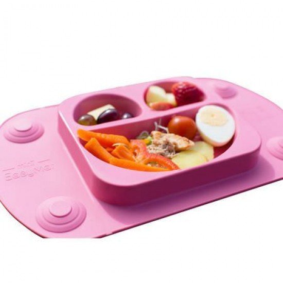 Farfurie autodiversificare portabila Easymat Mini Roz