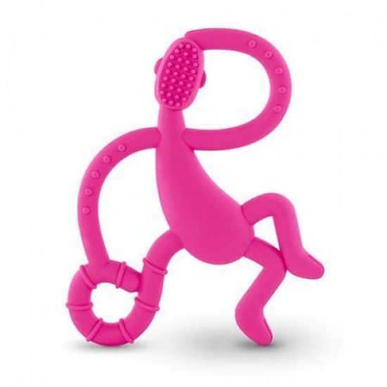 Set Cadou Maimutica pentru dentitie + Paturica muselina bumbac organic 100% + Jucarie tricotata Roz