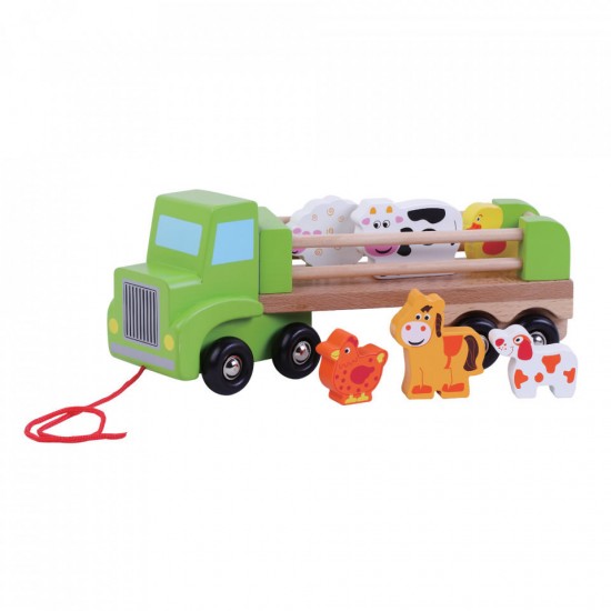 Camion din lemn cu animale Jumini