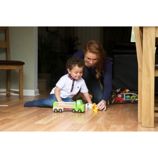 Camion din lemn cu animale Jumini