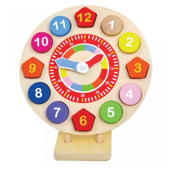 Ceas din lemn forme si numere14 piese