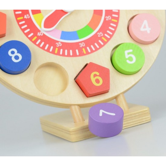 Ceas din lemn forme si numere14 piese