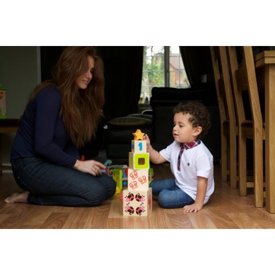 Cuburi de construit cu forme si litere Jumini