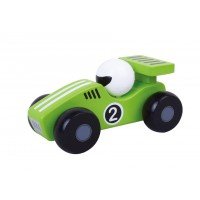 Masinuta de curse verde din lemn natural Jumini