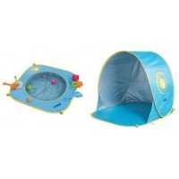 Pachet Minipiscina de plaja cu jucarii 123 Soare + Cort UV50 Sun