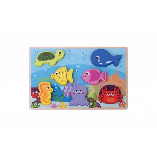 Puzzle din lemn Viata Marina 7 piese Jumini