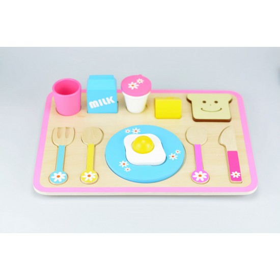 Set de joaca din lemn tavita cu mic dejun Jumini