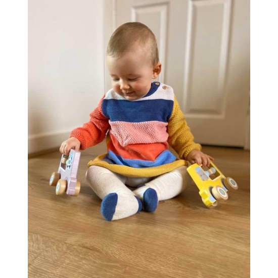 Masinuta din lemn cu activitati Hippo Studio Circus