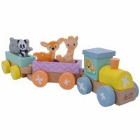 Set trenulet din lemn cu animale Studio Circus