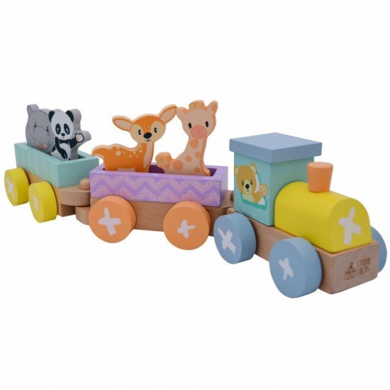 Set trenulet din lemn cu animale Studio Circus