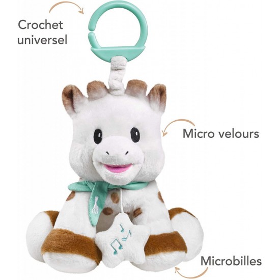 Jucarie muzicala Girafa Sophie pufoasa 20 cm Vulli