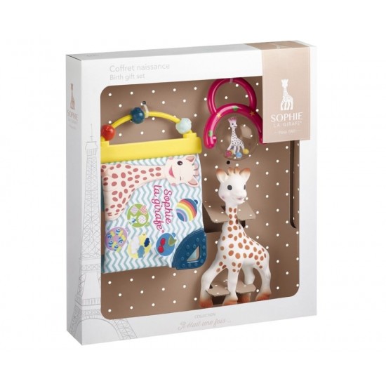 Set Cadou Vulli Girafa Sophie, Zornaitoare si carticica cu activitati