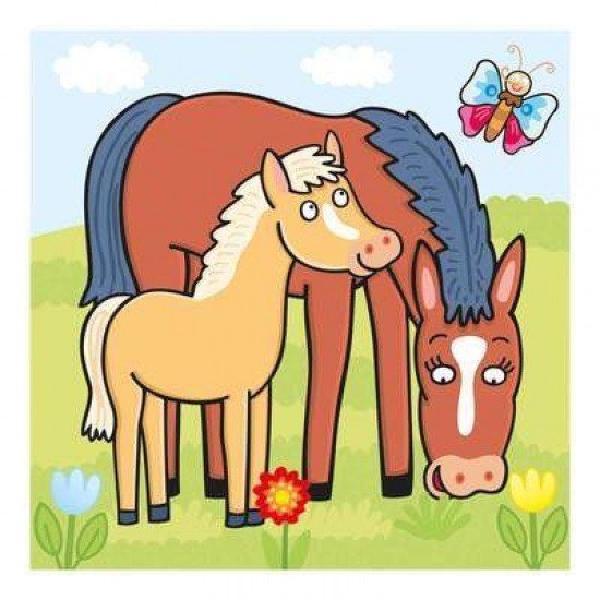 Baby puzzle - Animalute jucause (3-5 piese)