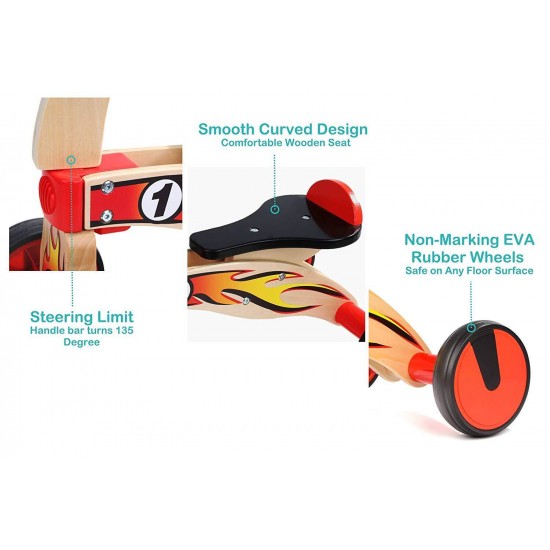 Bicicleta din lemn fara pedale Topbright