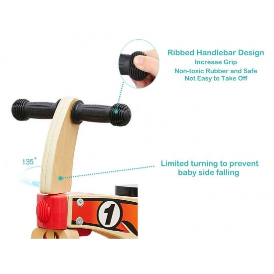 Bicicleta din lemn fara pedale Topbright