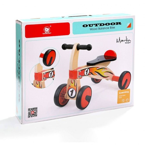 Bicicleta din lemn fara pedale Topbright