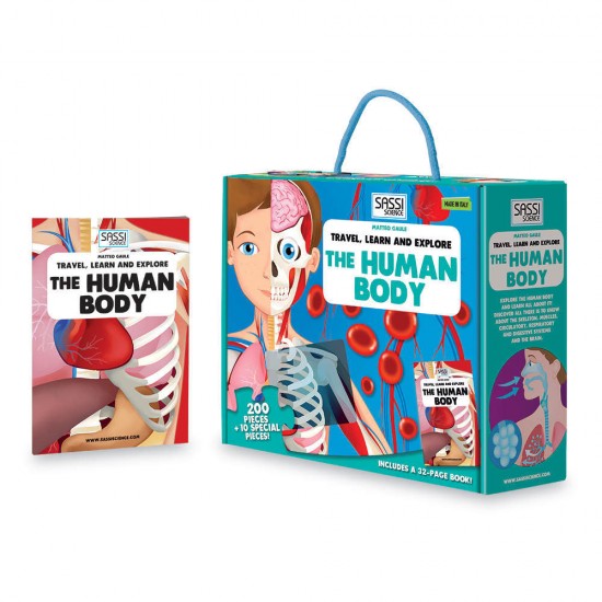 Puzzle 200 piese cu carte - Corpul uman