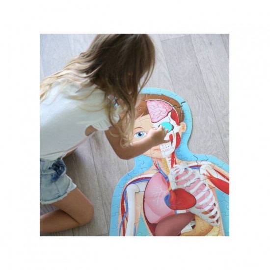 Puzzle 200 piese cu carte - Corpul uman