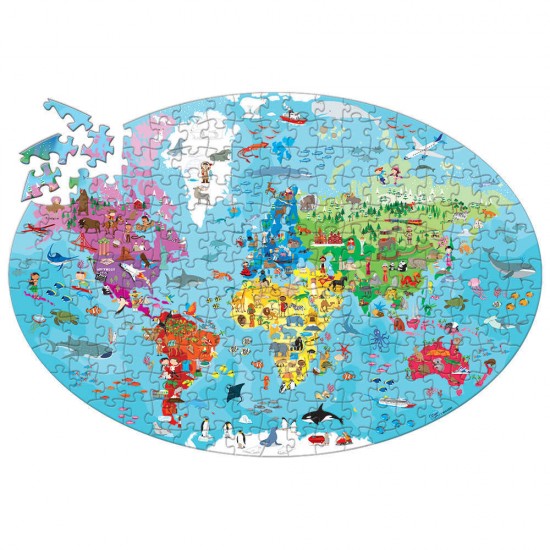 Puzzle Planeta Pamant cu carte 205 piese