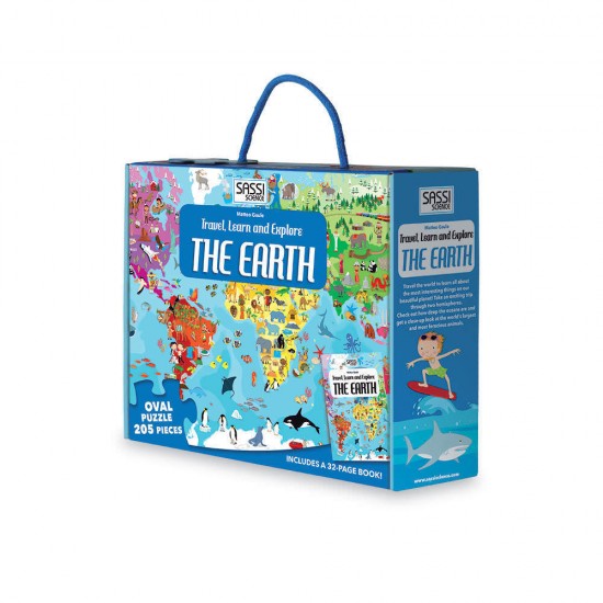 Puzzle Planeta Pamant cu carte 205 piese