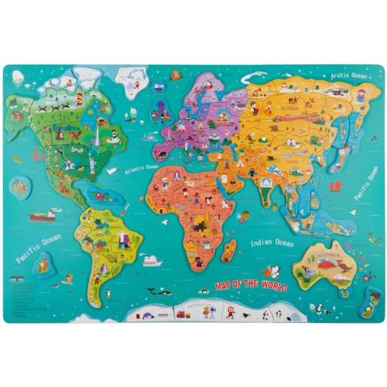Puzzle magnetic 88 piese - Harta lumii