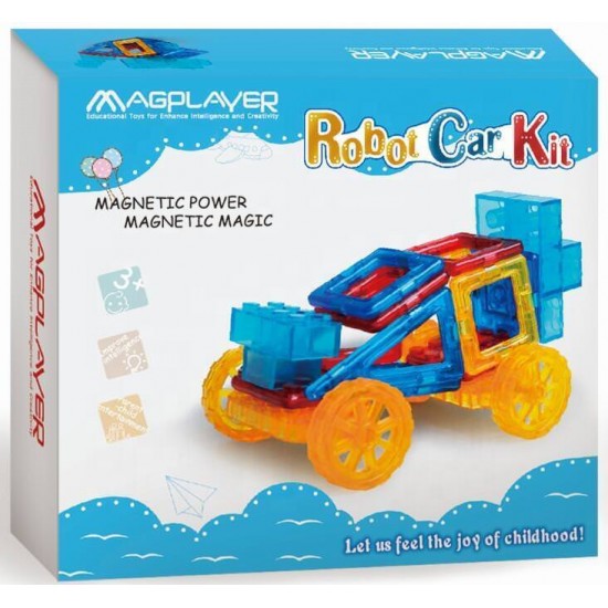 Joc de constructie magnetic - Masinuta si robotel