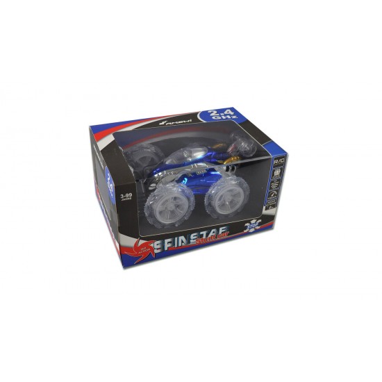 Masinuta albastra 360 cu telecomanda
