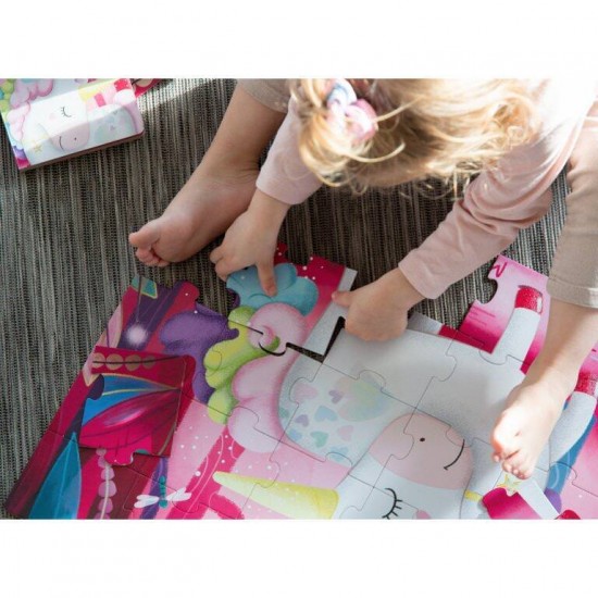 Puzzle 30 piese cu carte - Unicorn