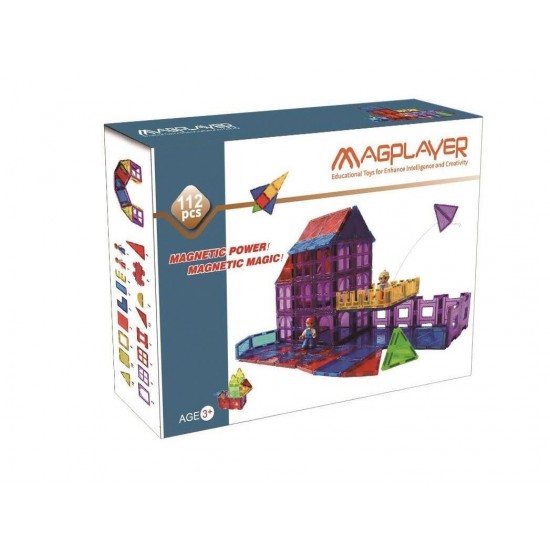 Set de constructie magnetic - 112 piese