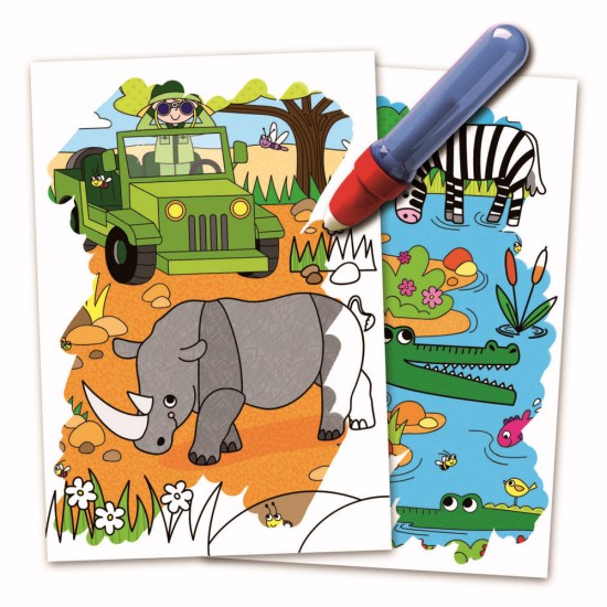 Carte de colorat Safari Water Magic