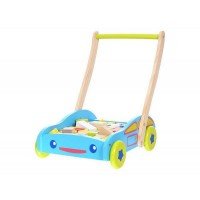 Antemergator din lemn cu 40 de cuburi 2114 Ecotoys - Albastru