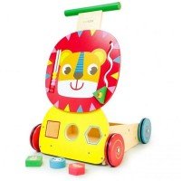 Antemergator multifunctional din lemn Ecotoys MA088 Leu