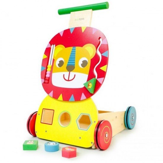 Antemergator multifunctional din lemn Ecotoys MA088 Leu