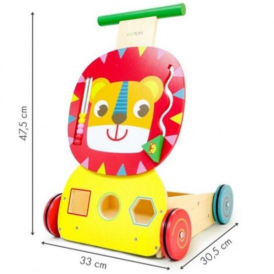 Antemergator multifunctional din lemn Ecotoys MA088 Leu