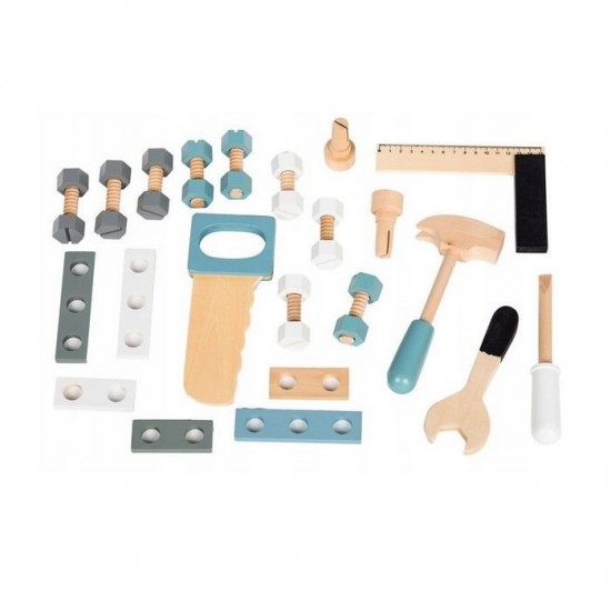 Banc de lucru cu unelte din lemn cu 32 de elemente Ecotoys