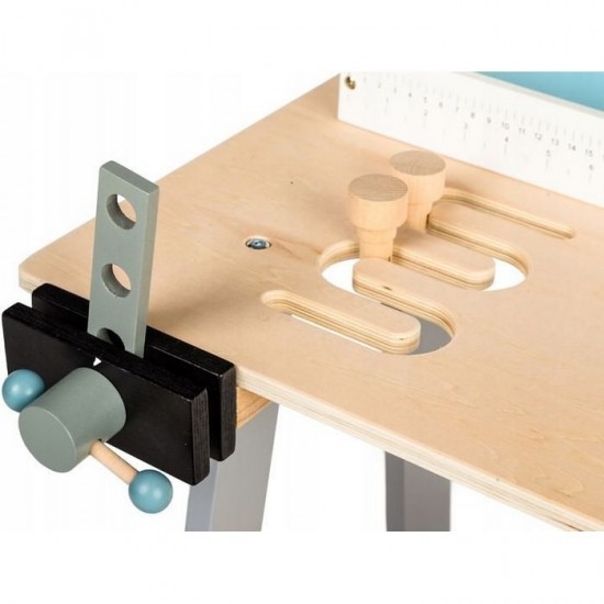Banc de lucru cu unelte din lemn cu 32 de elemente Ecotoys