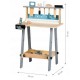Banc de lucru cu unelte din lemn cu 32 de elemente Ecotoys